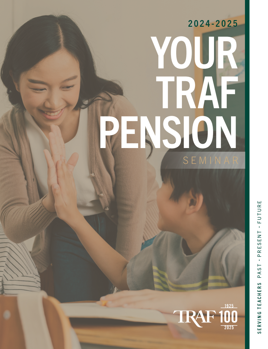 Your TRAF Pension cover with TRAF 100 logo